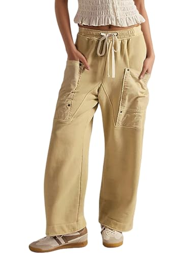 MISSACTIVER Women Baggy Drawstring Wide Leg Pants Elastic Low