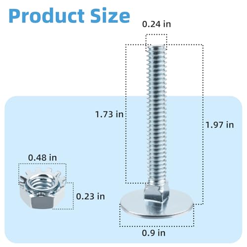 Image of 2 inch Elevator Bolt & Nut Kit (10 Pcs) Compatible with Todco and Whiting Door, for Truck Rolling Doors, High-Speed Rolling Doors, Elevating Door Components