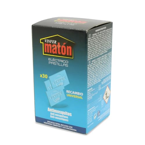 Vinfermatón - Insecticida Matón Eléctrico Mosquitos y Moscas - Recambio 30 Pastillas