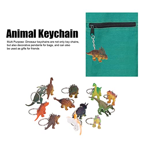 Chaveiros de dinossauro, 12 peças de chaveiros de dinossauro, vívidos, adoráveis, pequenos e de simu