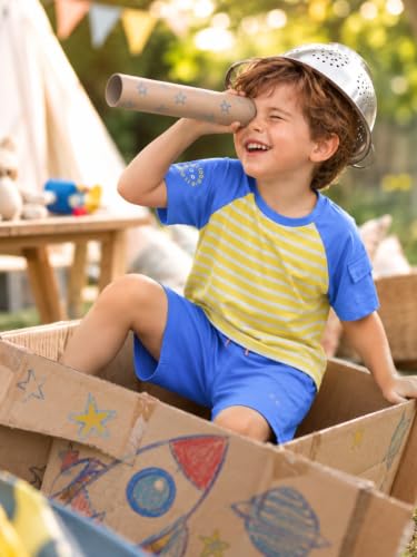 Image of Pilolo Kids Soft Cotton Terry Lycra Adjustable Drawstring Pocket Shorts for Boys