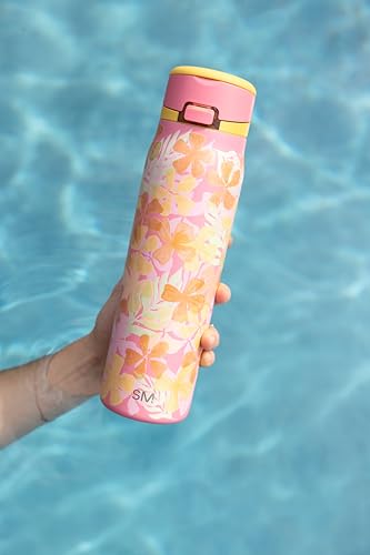 Image of Simple Modern Water Bottle with Straw & Handle | 30oz | Hawaiian | Mesa Loop Insulated Water Bottle for School, Sports, Travel | Leak Proof, Stainless Steel | Hawaiian Paradise