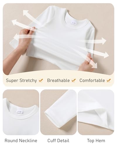 ZOEREA Toddler Baby Boys Clothes Outfit Long Sleeve T-Shirt and Romper Set Cute Jumpsuit Overalls Solid Color 6M-4T3