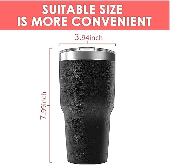 30oz Stainless Steel Travel Mug with Lid, 12 Pack Double Wall Vacuum Insulated Bulk Tumbler, Powder Coated Coffee Cup Suitable for Vehicle Cup Holders (Black)