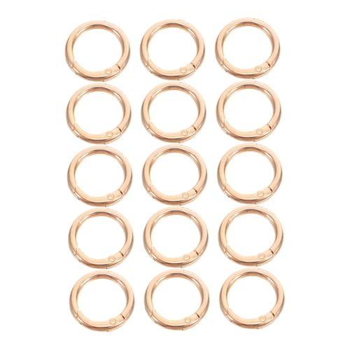 HAPINARY DIY Bag Spring Rings 15pcs Round Keychain Ring Zinc Alloy Spring Buckle Quick Attachment