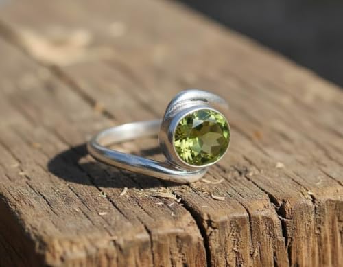 Image of 55Carat Choose Your Color Natural Gemstone Silver Statement Rings for Gift Corssover Style Size 5 to 12