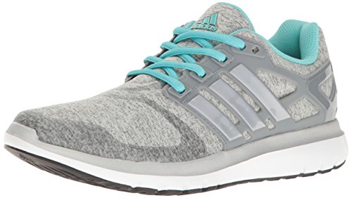 adidas Performance Women's Energy Cloud V Running Shoe, Medium Grey Heather/Metallic/Silver/Easy Mint, 10 M US