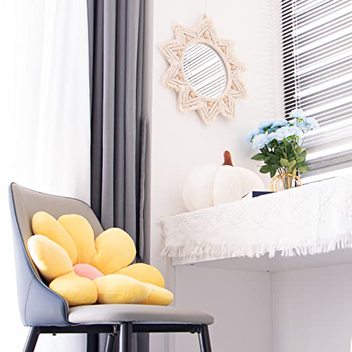 Tenewee Boho Wall Decor Mirror Macrame Circle Hanging Mirror For Bedroom Living Room Apartment Entryway Home Decor #TOP2