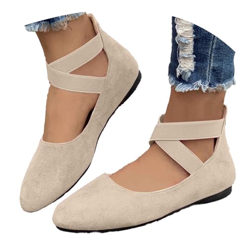 EQWIGKEIT Zapatos de baile planos para mujer, zapatos de bailarina planos, antideslizantes, deportivos, de verano, ligeros, cómodos, suaves, medievales, para traje regional
