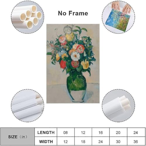 Lámina artística Fleurs Dans Un Pot D'olives de Cézanne, cuadro de 40 x 60 cm 3