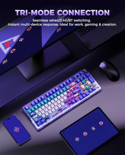 DAREU Cool 98 | Tri-Mode Mechanical Keyboard with SOCD & 180° Halo Lighting — view 7
