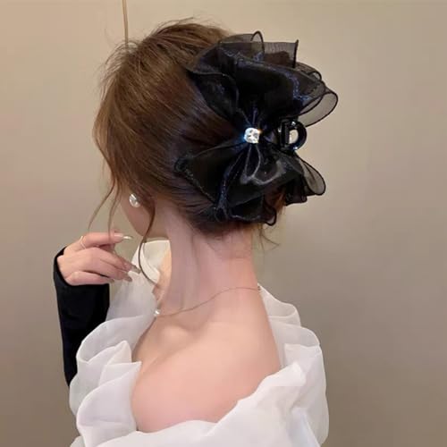 Set de 2 pinzas grandes con lazo y diamante negro miniatura 4
