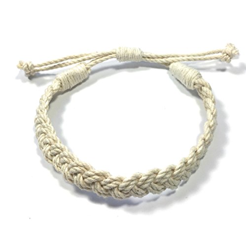 Adjustable Woven Sailor Knot Bracelet - Natural White2