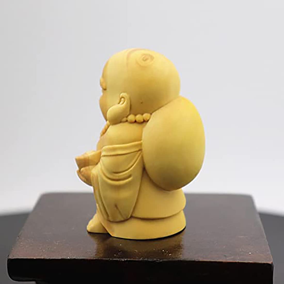 Amazon.co.jp: 木彫り 仏像 七福神 布袋様 弥勒菩薩 柘植の木