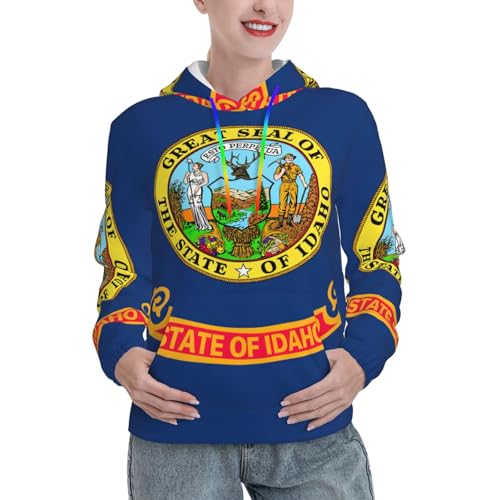 Sweat à capuche Idaho State Flag graphique imprimé pour femme