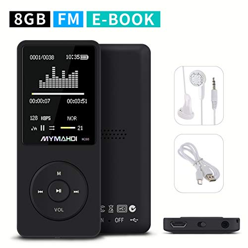 MYMAHDI 8GB MP3 Music Player 1.8 Inch Screen 70h Lossless Sound, Support up