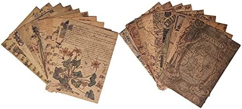 Qililandiy 80 Sheets Decoupage Paper Linen Paper for Junk Journal TN Traveler's Notebook Vintage Scrapbook Supplies Bookmark Tag Art Bullet Ephemera Cards