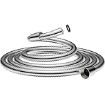 Hibbent 16mm (Outer)/10mm(Inner) Large Bore Shower Hose 2m(78") -Supper Low Water Pressure Boosting Shower Hoses with Chrome, Universal Anti-Kink and Leak-Proof (2M)