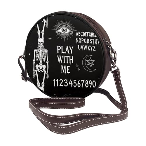 Elegant Leather Crossbody Handbag for Women, Stylish Round Shoulder Bag2