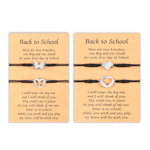 First Day of School Bracelet Back to School Bracelet Mommy and Me Matching Wish Bracelets Set Back to Schools Gifts Stuff Decorations