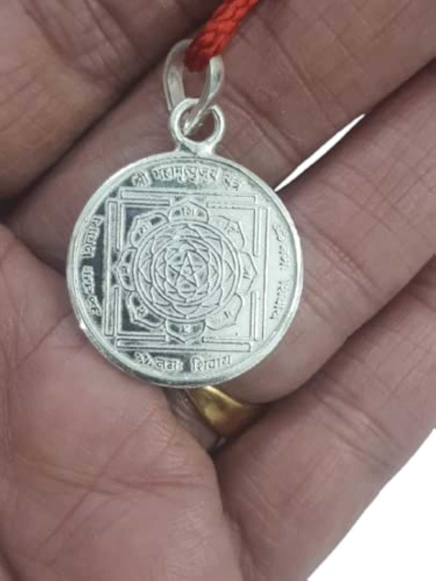 Shri Mahamrityunjay Yantra Pure Silver Pendant, Unisex