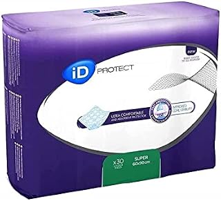 iD Protect Super - Disposable Incontinence Bed and Chair Pads for Comfort & Protection of Furniture, Bedsheets and Mattress - Size 60 cm x 90 cm - Pack of 30 Pads