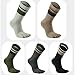 GETRICHH Men'S Socks 5-Pair Men'S Fashion Striped Thick Soft Comfortable Long Five-Toe Socks-Grey