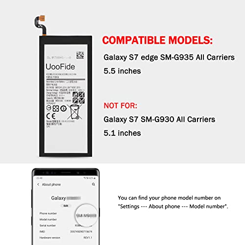 Uoofide B-S-S7 EDGE Battery Replacement For Samsung Galaxy S7 Edge Sm-G935 All Carriers thumb #5