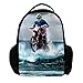 Schultasche Jet Ski Kinder Rucksack Schulrucksack Teenager Schulranzen Rucksäcke School Bag Schultasche Tasche Travel Sport Outdoor Rucksack für Schüler 27.5x13x40cm