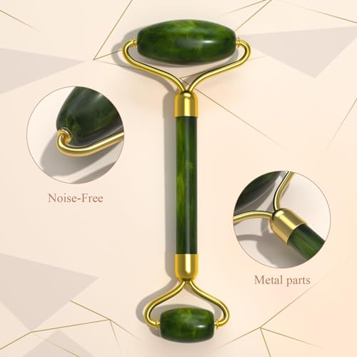 Conjunto de rolos de jade Gua Sha – Conjunto de cuidados com a pele facial, reduz o inchaço e melhor