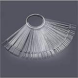 100pcs Présentoir Faux Ongles Pratique Nuancier Palette Maquillage Vernis à Ongles Couleur eventail Forme Batonnets Transparent Outil de Nail Art (Transparent)