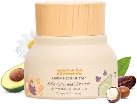 MAATE Baby Face Butter (50 gm) | Enriched with Shea Butter & Avocado | Baby Cream For Face | Baby Face Butter For Kids 0-12 years | Nourishes & Softens Skin | Quick Absorbing and Extremely Light