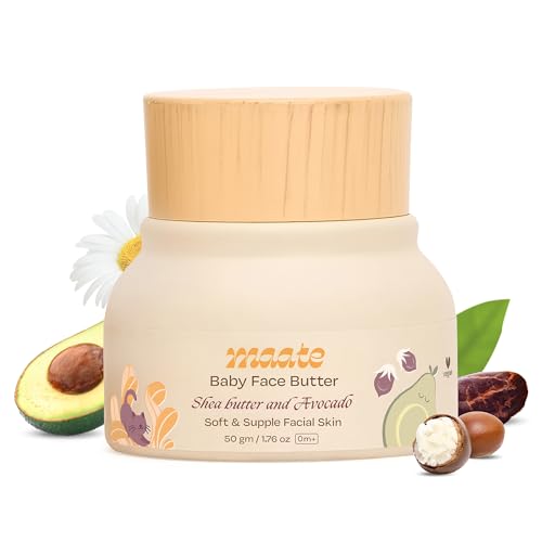 MAATE Baby Face Butter (50 gm) | Enriched with Shea Butter & Avocado | Baby Cream For Face | Baby Face Butter For Kids 0-12 years | Nourishes & Softens Skin | Quick Absorbing and Extremely Light