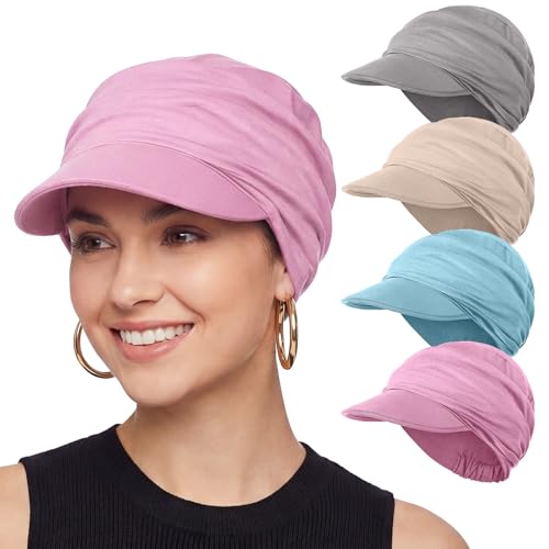 JenPen Chemo Cancer Cap 4 Pcs Bamboo Newsboy Hat