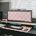 Gaming Mouse Pad with Non-Slip Base, Cute Mouse Mat with Stitched Edges for Keyboard and Mouse, Large Anime Mousepad for Computer, 31.5 x 11.8 inches (Pink Checkered)