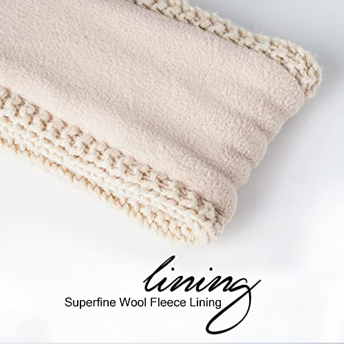 Hatromm Winter Headbands For Women Wool 2 Pack, Ear Warmers For Women Headband Knit Thick Fleece Lined thumb #3