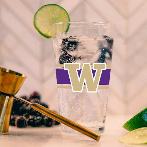 Image of Logo Brands NCAA 16 oz Pint Glass - Durable Glass With Bold Team Color- Chip-Resistant Rim Drinkware For Fans, Tailgates, Home Bars & Everyday Use
