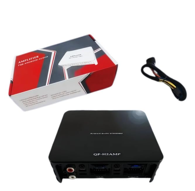 12V 4-Channel Car Power Amplifier, High-Performance Universal Fit Audio System, 80W Hardwired Room Electrical Operation, 36V Max Operating Voltage QP-H2AMP