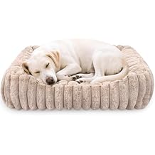 Ultra Soft Dog Bed for Medium Large Dogs, Machine Washable Rectangular Pet Bed with Non-Slip Bottom, Breathable Puppy Sleeping Mat for Indoor, Fits 28-inch Pet Crate, Camel