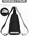 Seoky Rop Small Sling Bag for Men Women Water Resistant Nylon One Strap Shoulder Crossbody Bag for Travel Casual Daily Black