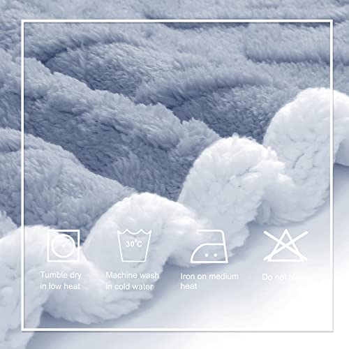 Dezanbo Baby Blanket For Boys Girls, Stylish 3D Sherpa Fleece Baby Blankets For Newborn Infants,30”X 40”-Super Soft Fluffy Warm Cozy Plush Fuzzy,Great For Baby Showers,Blue #TOP5