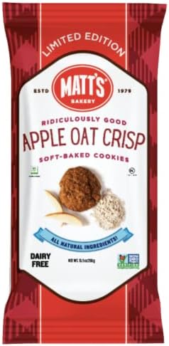 Matt's Bakery | Apple Oat Crisp Cookies | Soft-Baked, Non-GMO, All-Natural Ingredients; Single Pack of Cookies (10.5oz) (Apple Oat Crisp)