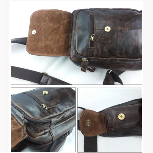 Waist Bag, Crossbody Bag with Strap, Leather, Waterproof, Shoulder Messenger Backpack, Small, for Business Travel Work3
