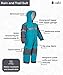 OAKI Rain and Trail Suits - The Ultimate Kids & Toddler Rain Suit for Boys & Girls - Perfect Muddy Buddy Rain Overalls Toddler Celestial Blue, 12M