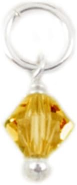 Sterling Silver & November Topaz Crystal Charm