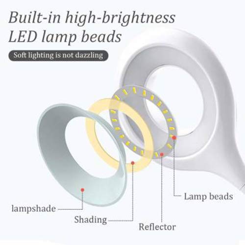 Image of IDOLESHOP Flexible Folding Touch Switch Eye Protection College Student Desk Light (White)