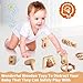 Wooden Baby Toy 8pcs, Montessori Toys for Babies 1-3 Years Old, Wooden Rattles Toy Set for Infant Grasping, Sensory Development, Gift for Baby Boys Girls (Natural Wood)