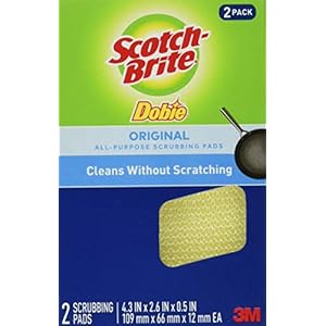 Scotch-Brite Dobie Pads, Dobie Sponge for All Purpose Cleaning of Kitchen, Bathroom, and Household, Non Scratch Dobie Cleaning Pads Safe for Non-Stick Cookware, 12 Dobie Pads