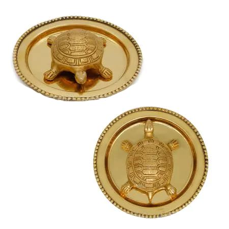Tortue en laiton avec plaque gravée au design d'exception pour salon