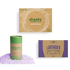 Sheets Laundry Club Bundle - 50 Pack (up to 100 loads) Fresh Linen Detergent Sheets, 40 Pack Vitality Dryer Sheets & 8 Oz. Uncharted Waters Scent Booster - New Liquidless Technology